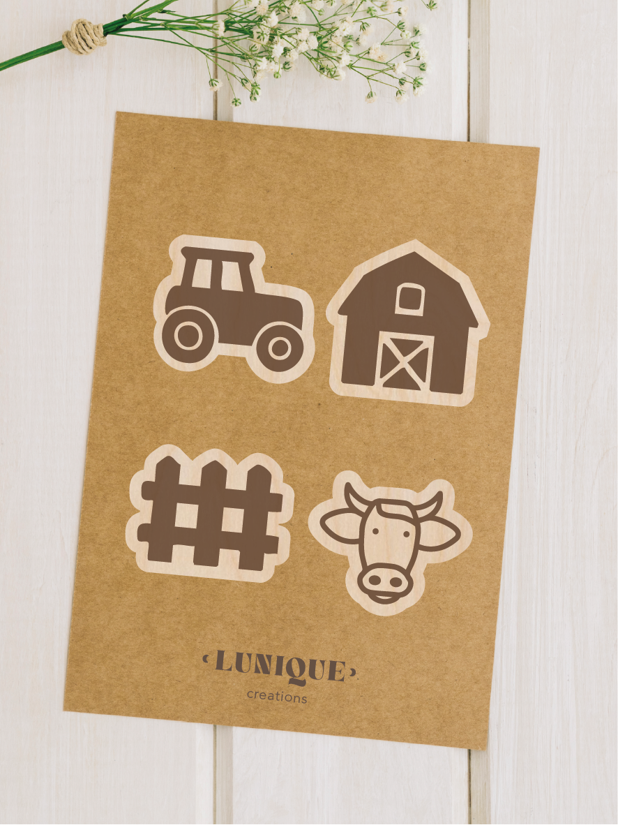 Magneetjes set van 4 | Boerderij